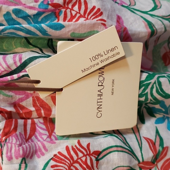 Cynthia Rowley 100% linen multicolored floral tank-style top - Picture 2 of 6